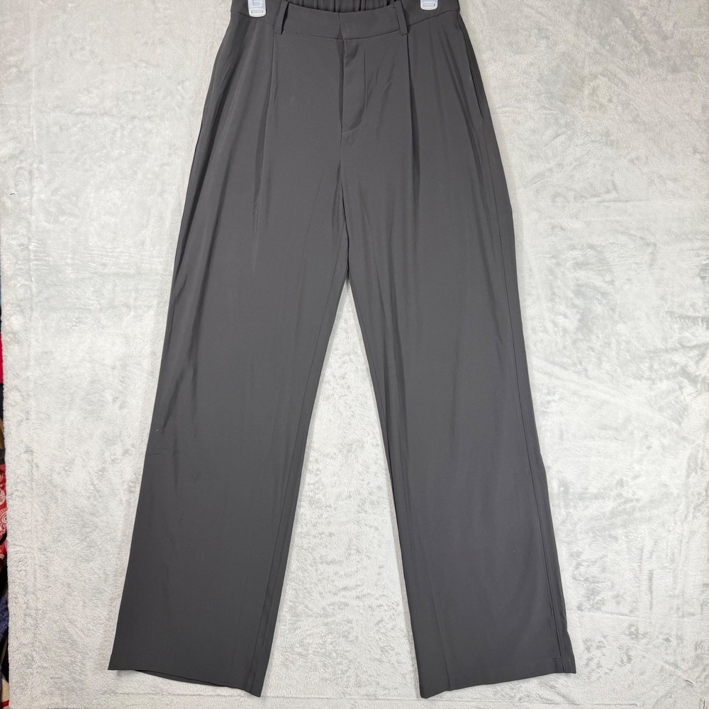 Vuori Villa Wide Leg Trousers Black Pleated High Rise Pants VW4086-L Womens M